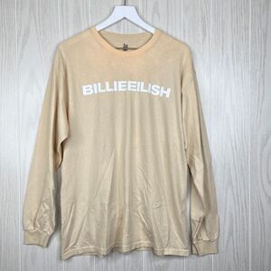 Billie Eilish Dont Smile At Me Long Sleeve Tee Tan Womens Size Large